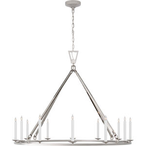 Chapman & Myers Darlana 12 Light 50 inch Polished Nickel Single Ring Chandelier Ceiling Light, Extra Large