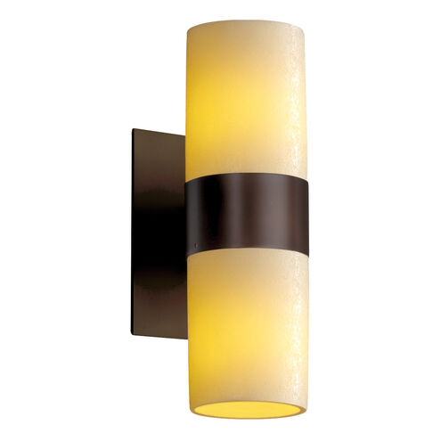 CandleAria LED 5 inch Dark Bronze Wall Sconce Wall Light in 1400 Lm LED, Amber (CandleAria), Cylinder with Melted Rim, Dakota