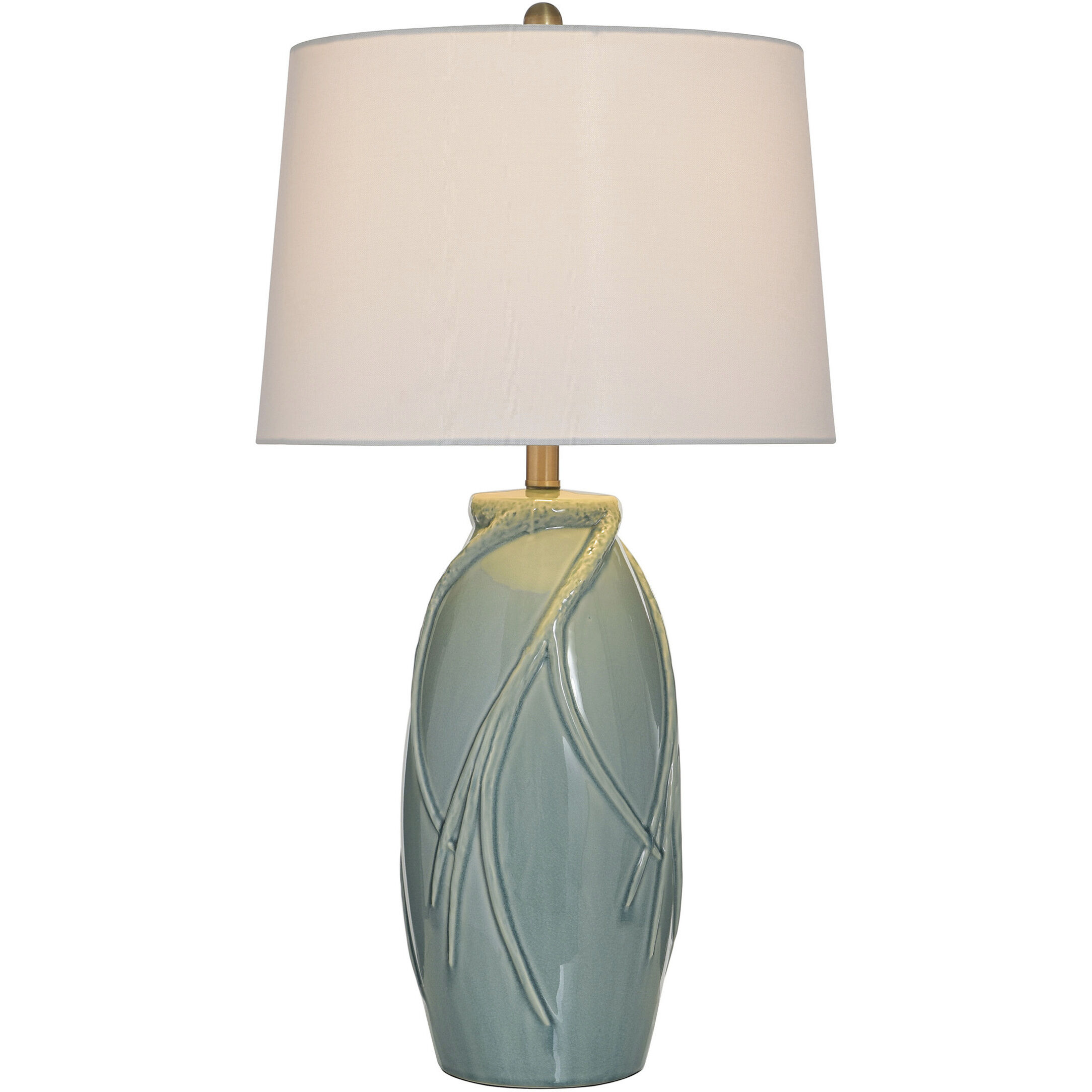 Starlite 32 inch 100 watt Starlite Sage and Off-White Table Lamp Portable Light