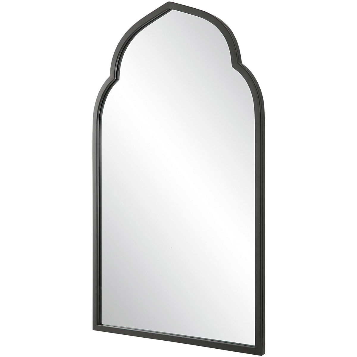 Kenitra 40 X 24 inch Matte Black Arch Wall Mirror