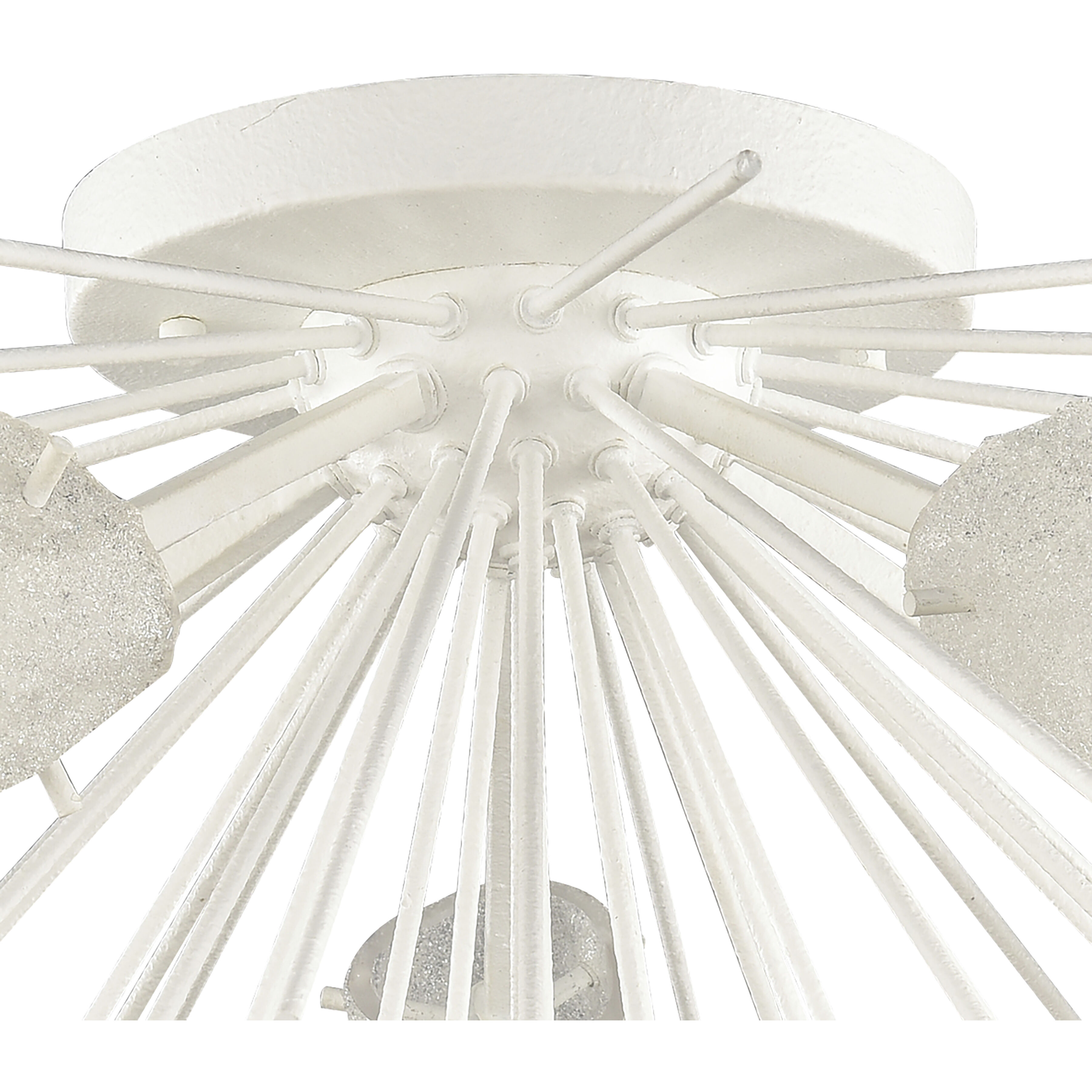 Sea Urchin 5 Light 32 inch White Coral Semi Flush Mount Ceiling Light