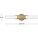 Grace LED 5 inch Textured Heritage Brass Bath Light Wall Light