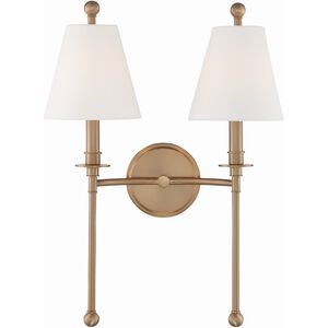 Riverdale 2 Light 15 inch Aged Brass Sconce Wall Light