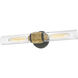 Ellison 22 inch Black with Heritage Brass Vanity Light Wall Light in Black / Heritage Brass