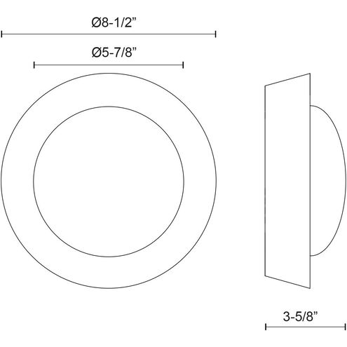 Alonso LED 8.5 inch Vintage Brass Bath Vanity Light Wall Light