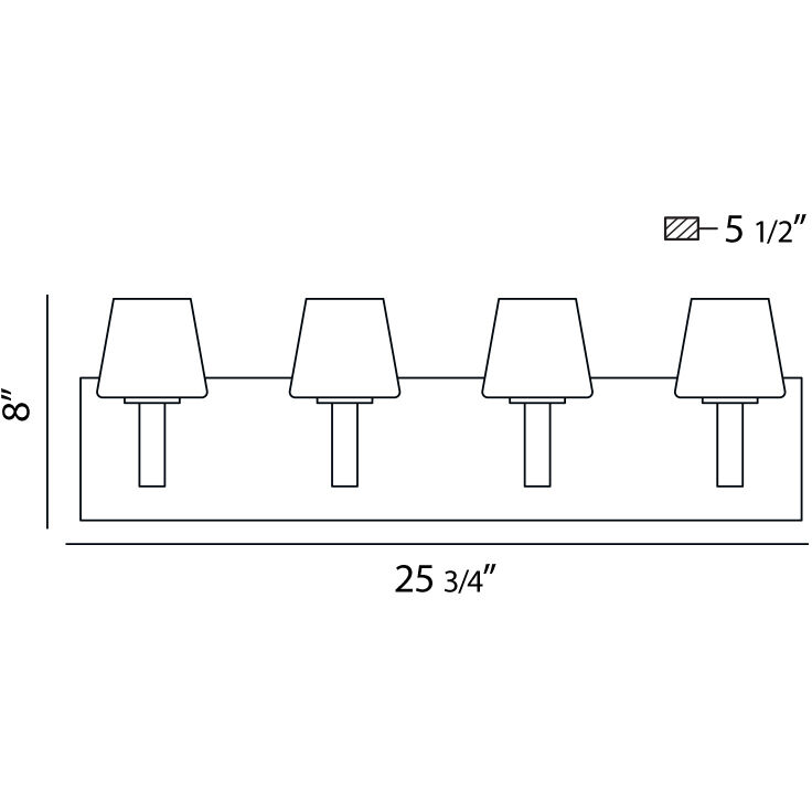 Anglo 4 Light 26 inch Satin Nickel Vanity Light Wall Light