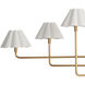 Polly 6 Light 66 inch Natural Brass Chandelier Ceiling Light in White Scalloped Shade