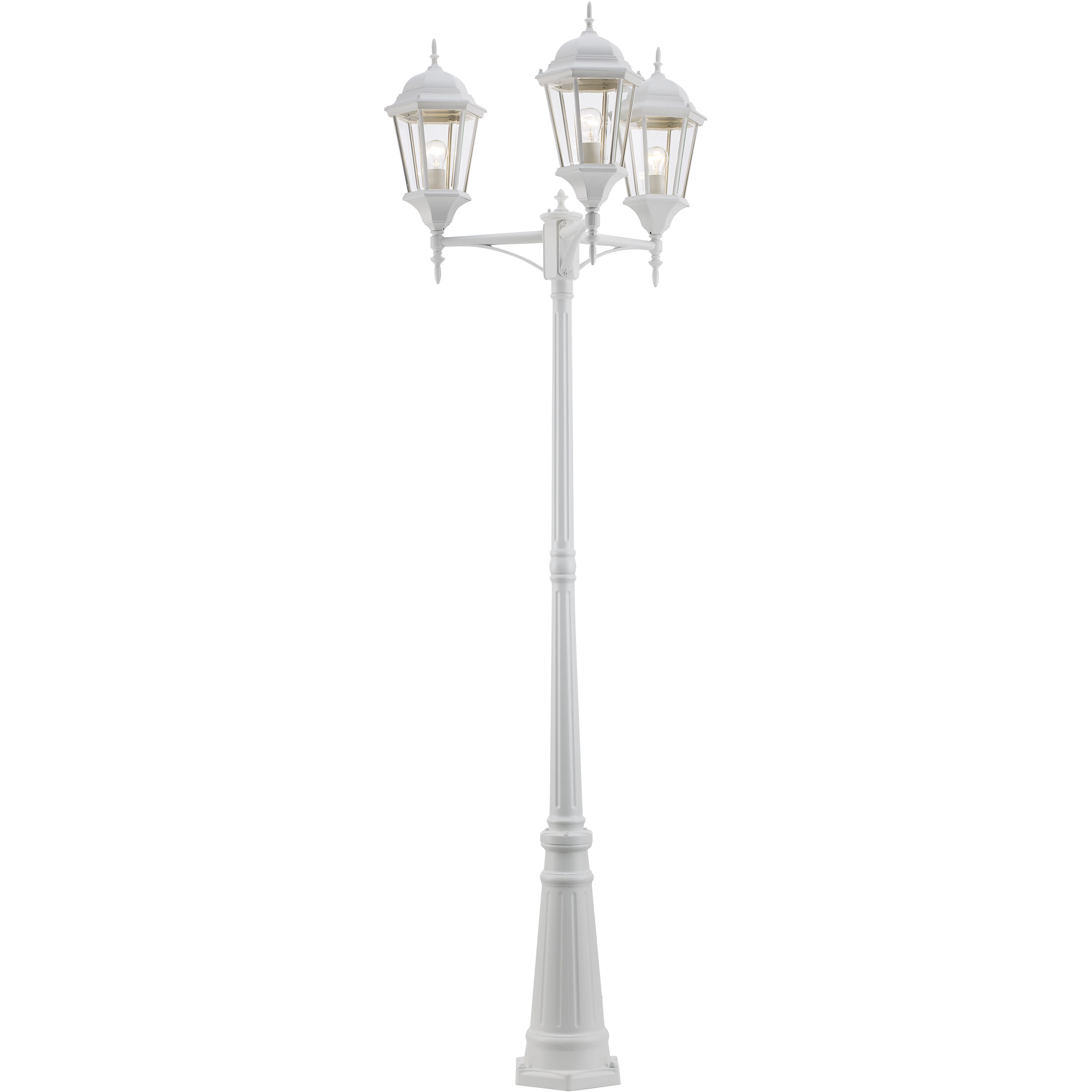 Main Street 3 Light 98 inch White Outdoor Pole Lantern