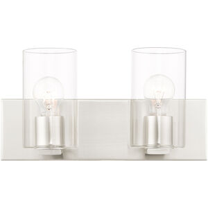 Zurich 2 Light 15 inch Brushed Nickel Vanity Sconce Wall Light
