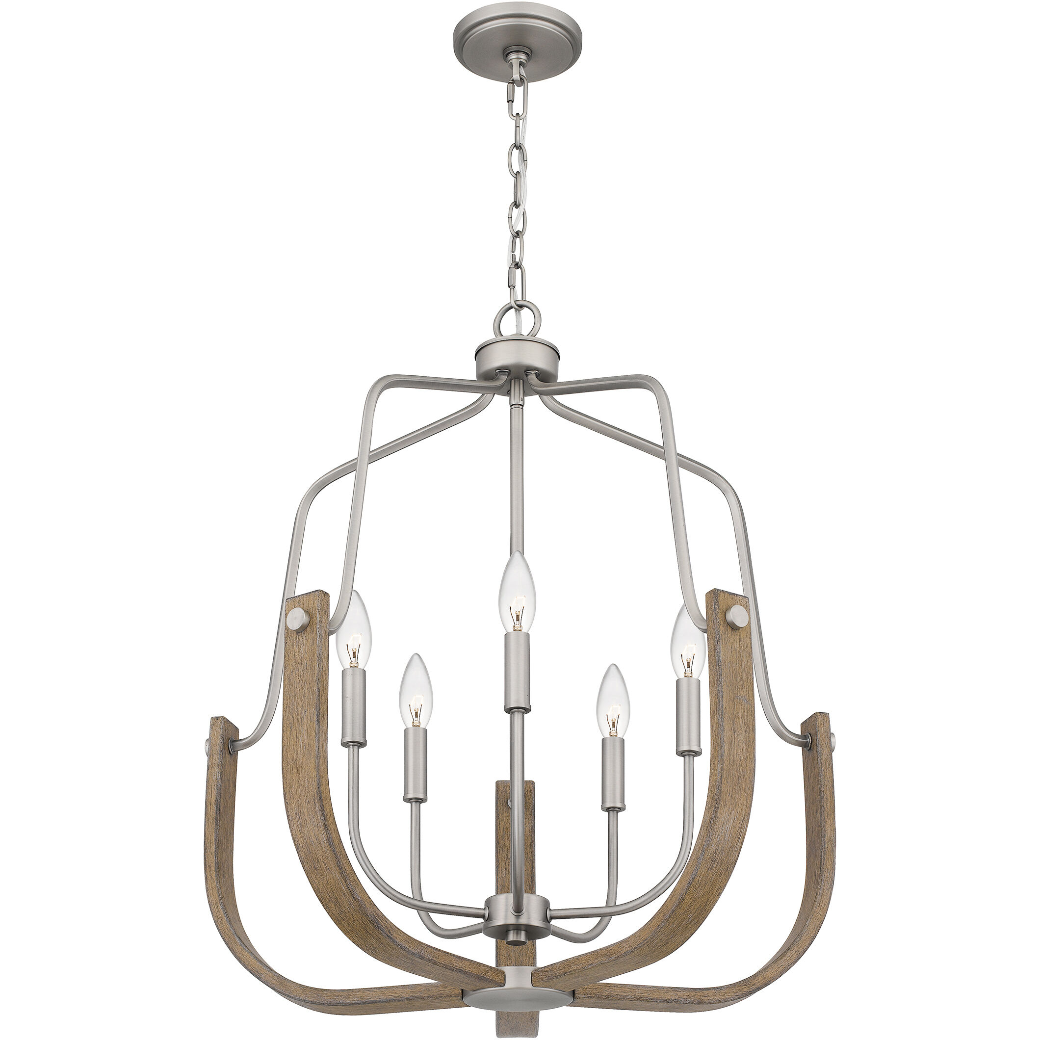 Challis 5 Light 25 inch Antique Nickel Chandelier Ceiling Light