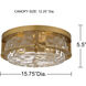 Baltic 3 Light 15.75 inch Brushed Gold Flush Mount Ceiling Light