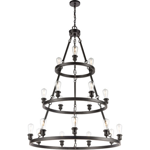 Ballston Saloon 18 Light 40 inch Matte Black Chandelier Ceiling Light in Incandescent, No Glass, Ballston