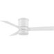 Axis 44 inch Matte White Flush Mount Ceiling Fan in 2700K