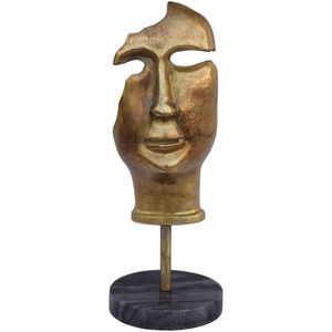 Mask On Stand Gold Wall Sculpture