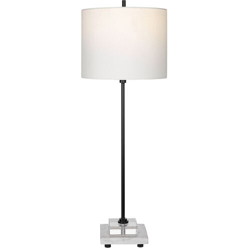 Ciara 33 inch 100.00 watt Satin Black with Crystal and White Marble Buffet Lamp Portable Light