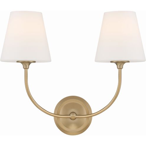 Sylvan 2 Light 17 inch Vibrant Gold Wall Sconce Wall Light