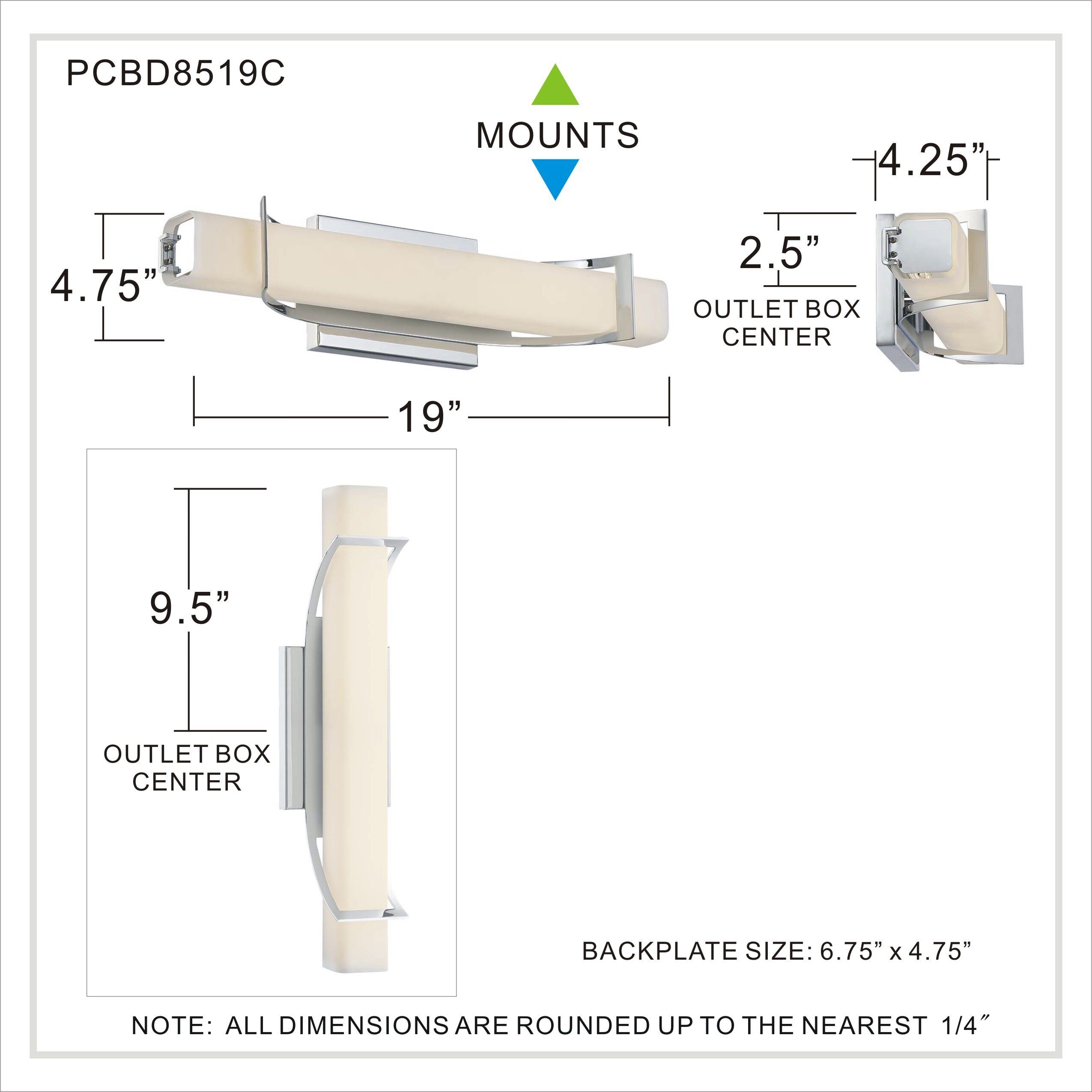 Platinum Blade 19 inch Polished Chrome Bath Light Wall Light