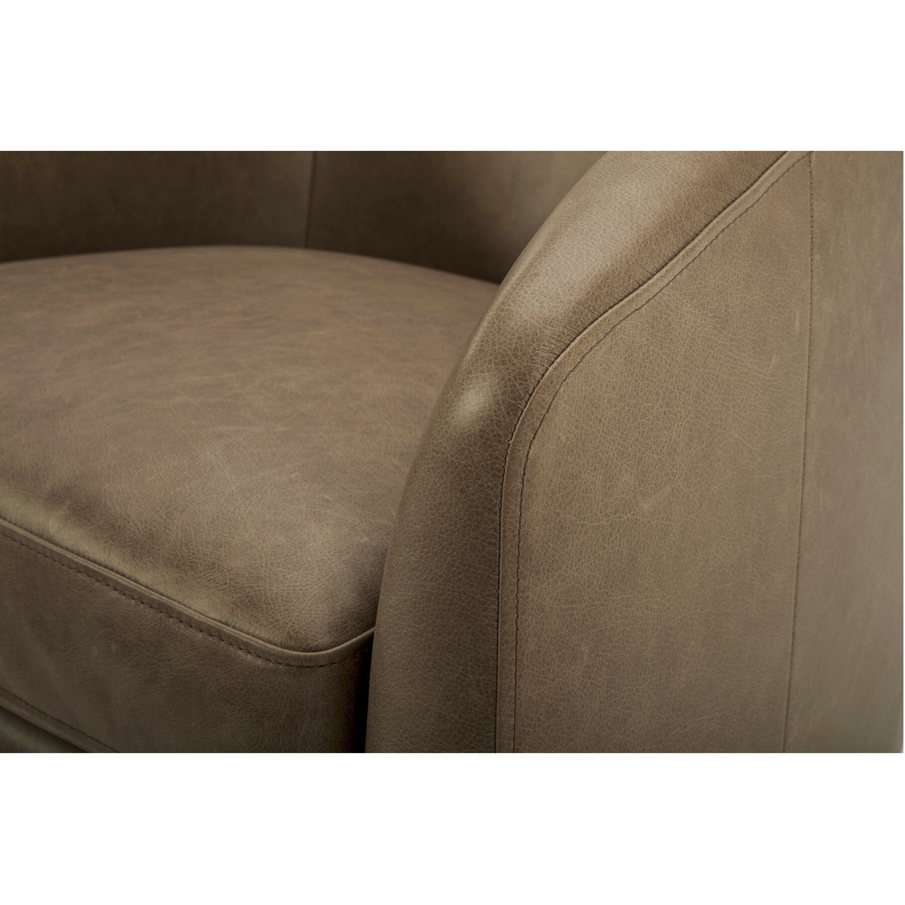 Oscy Brown Swivel Chair in Tan