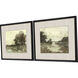 Sunset Pond Green and Beige and Brown Framed Art
