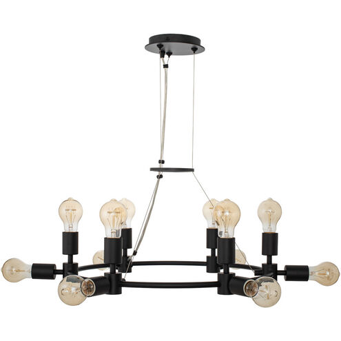 Union 12 Light 26 inch Matte Black Chandelier Ceiling Light