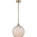Ballston Large Farmhouse Chicken Wire 1 Light 10 inch Antique Brass Pendant Ceiling Light, Ballston
