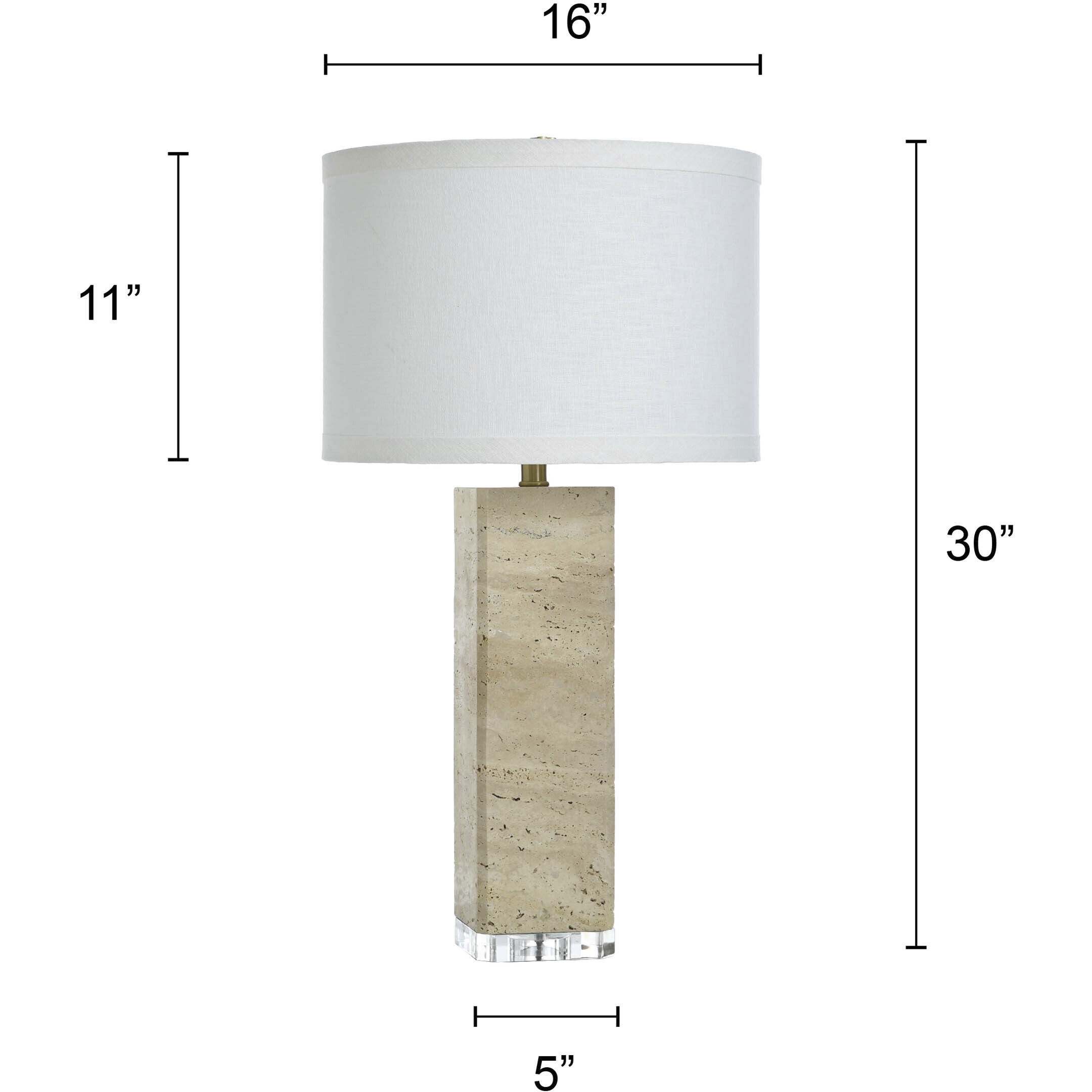 Augustus 30 inch 150 watt Travertine Beige Table Lamp Portable Light
