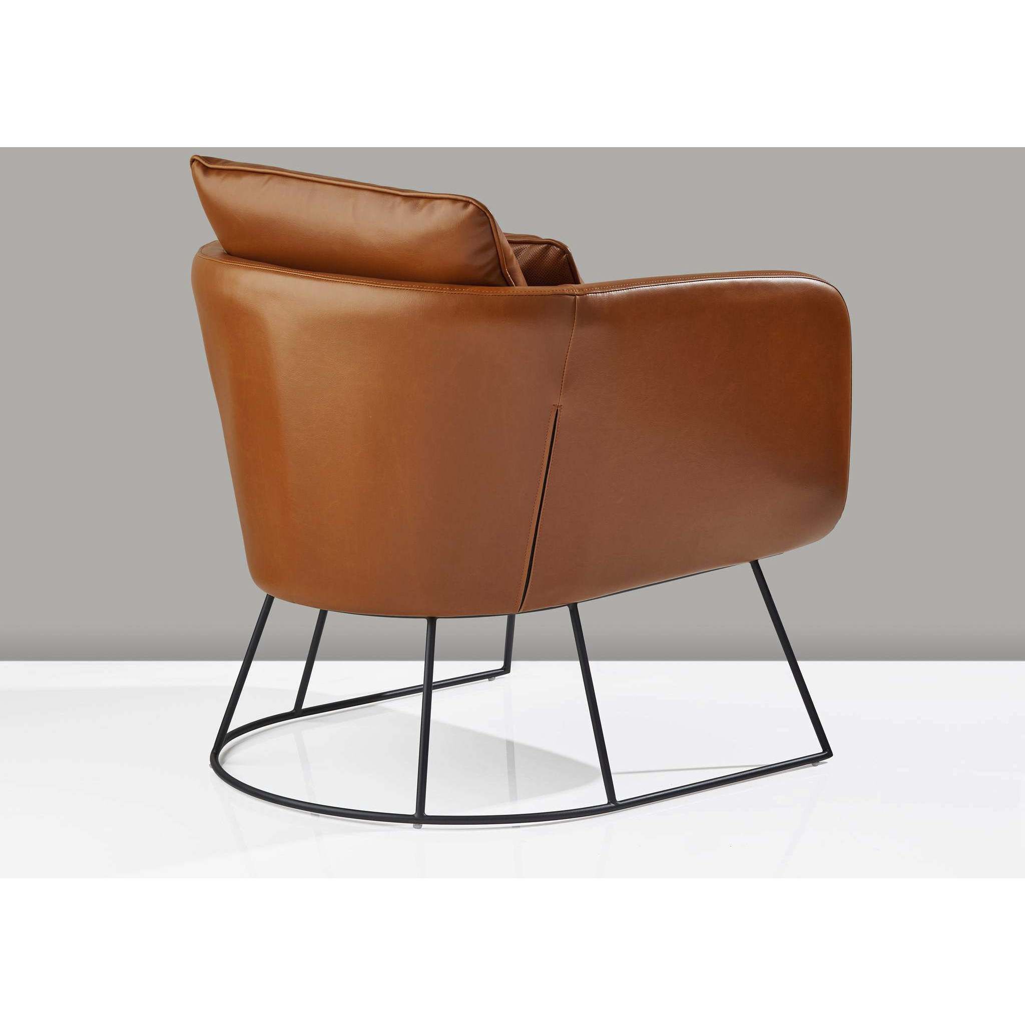 Stanley Camel Brown Distressed PU Leather Chair