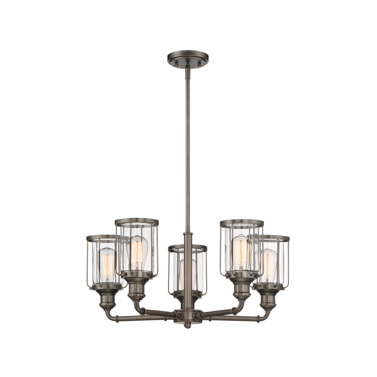 Anson 5 Light 25 inch Satin Copper Bronze Chandelier Ceiling Light