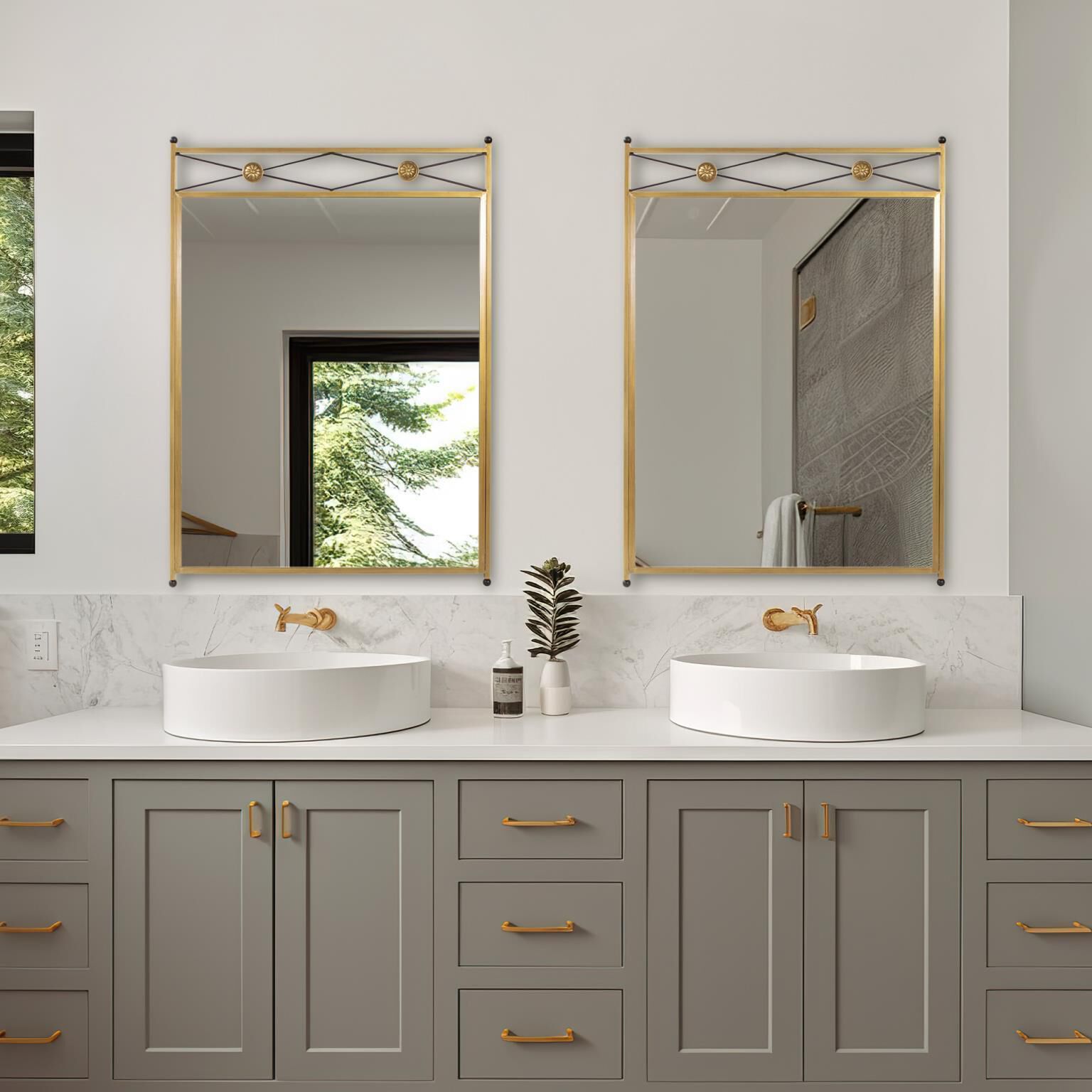 Derbyshire 50 X 36 inch Antique Gold Mirror