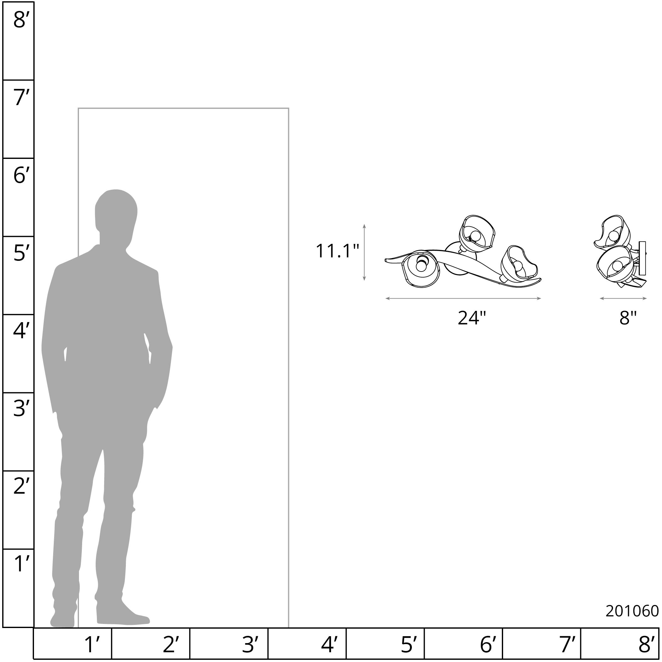 Mika LED 24 inch Ink Sconce/Semi-Flush Wall Light, Large