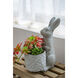 Attentive Standing Rabbit Gray Outdoor Planter