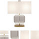 Jacqueline 22 inch 100 watt Modern Brass Finish with Clear Crystal Accents Accent Lamp Portable Light in Oyster Linen
