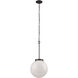 Beckett 1 Light 12 inch Oil Rubbed Bronze Mini Pendant Ceiling Light in White Glass