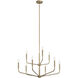 Madden 9 Light Champagne Bronze Chandelier Ceiling Light, 2 Tier