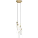 Beau 5 Light 12 inch Rubbed Brass Chandelier Ceiling Light