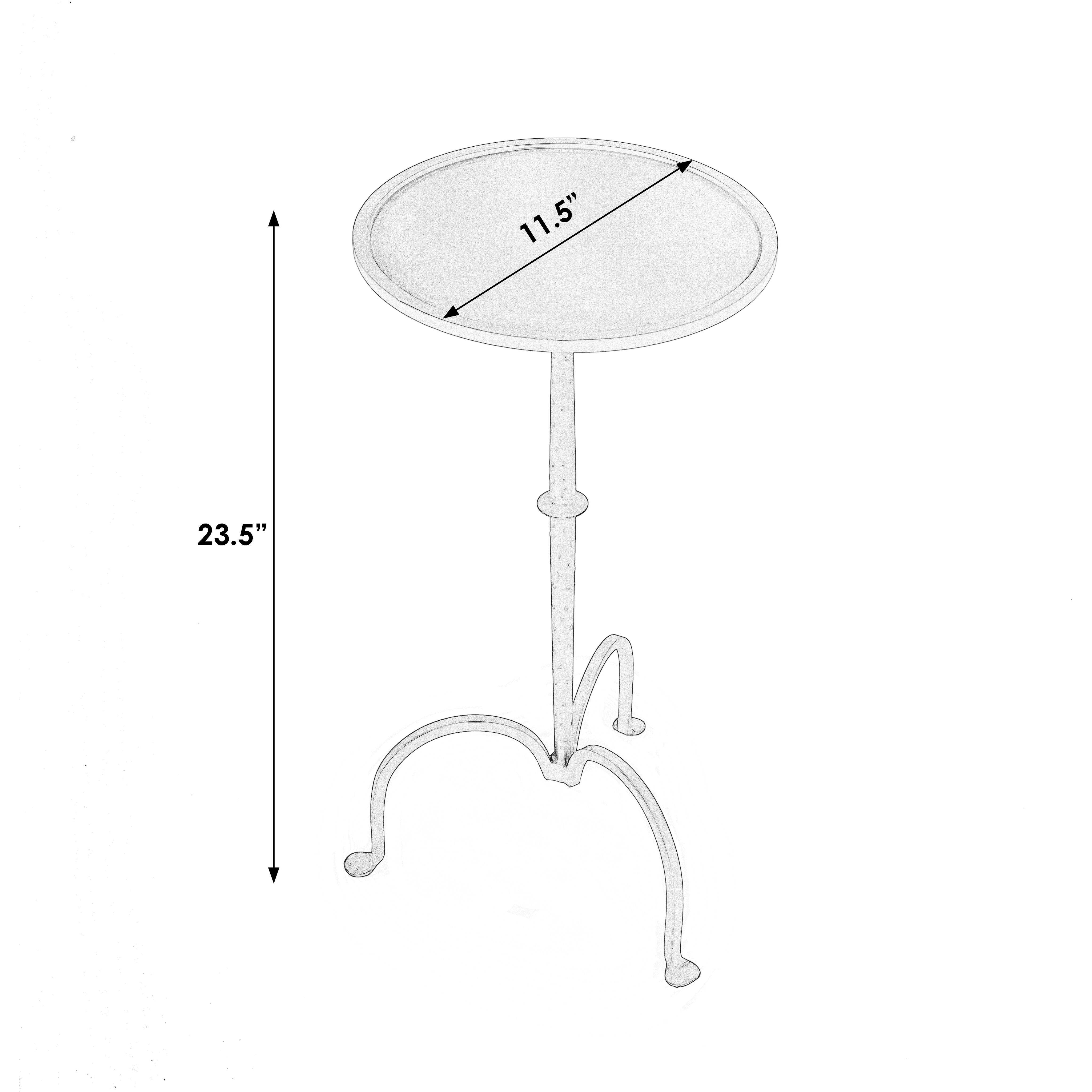 Industrial Chic Founders White Iron 24 X 12 inch Metalworks Accent Table, Pedestal