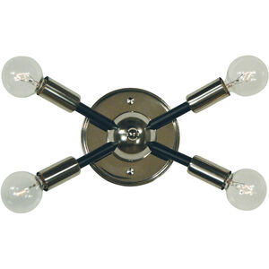 Simone 4 Light 14 inch Polished Nickel with Satin Pewter Accents Sconce Wall Light