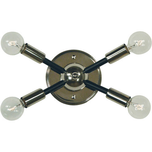 Simone 4 Light 14 inch Polished Nickel with Matte Black Accents Sconce Wall Light
