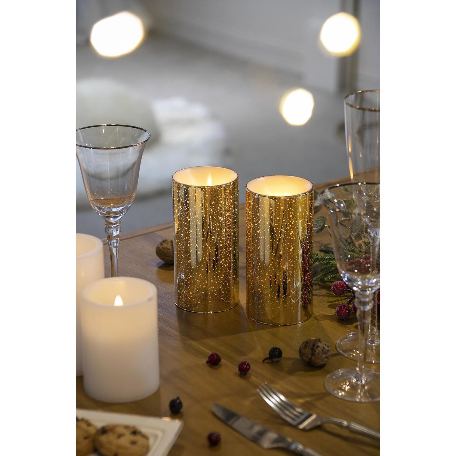 Speckled 6 X 3 inch LED Candle