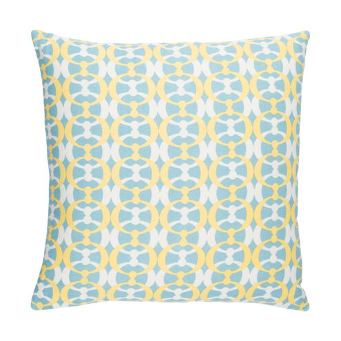 Lina 18 X 18 inch Aqua and Butter Throw Pillow