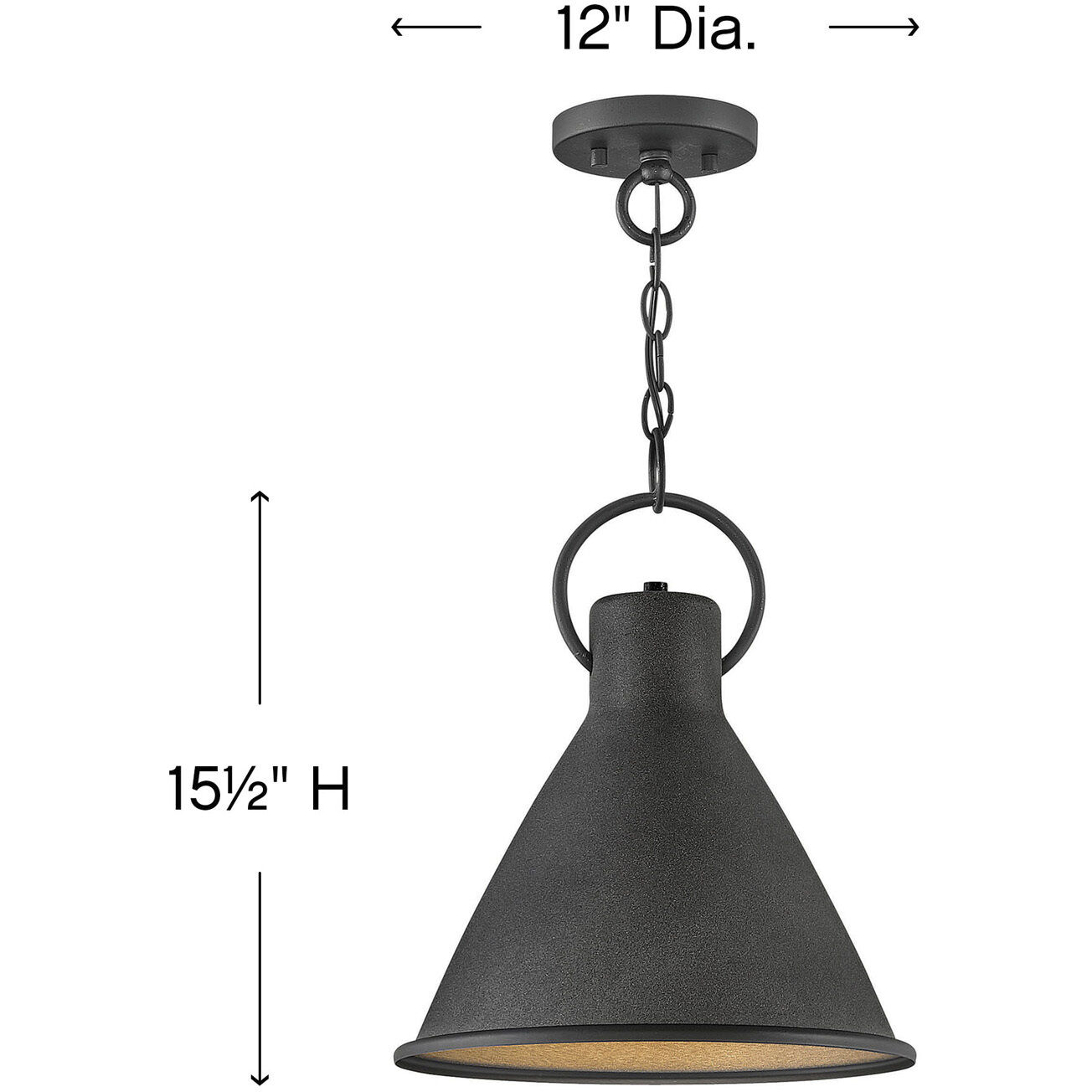Winnie 1 Light 12.25 inch Aged Zinc with Distressed Black Indoor Pendant Ceiling Light
