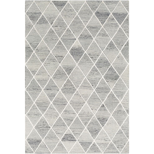 Eaton 108 X 72 inch Light Gray/Slate/Black/Ivory Handmade Rug in 6 x 9, Rectangle