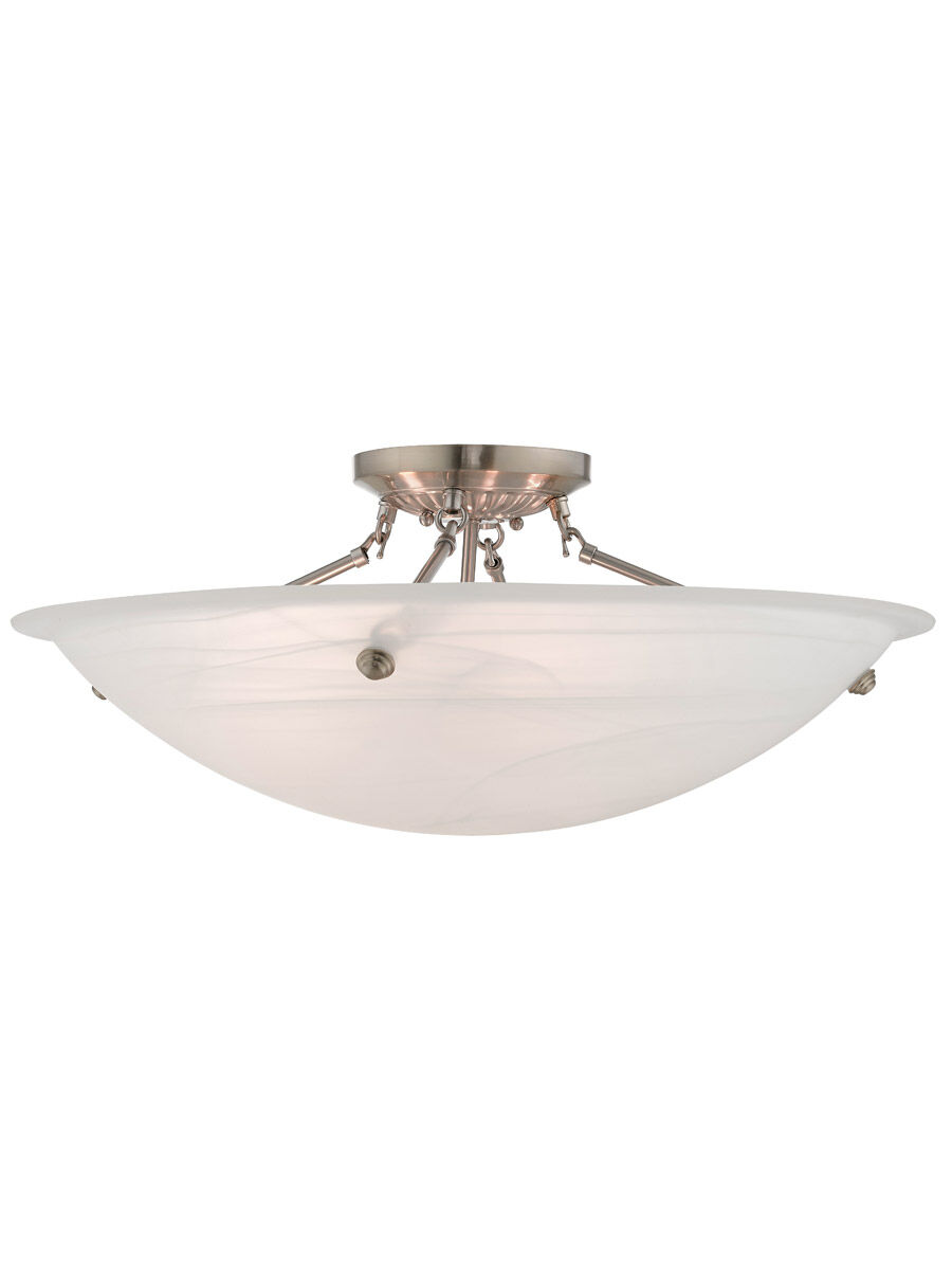 Oasis 4 Light 24 inch Brushed Nickel Semi-Flush Mount Ceiling Light