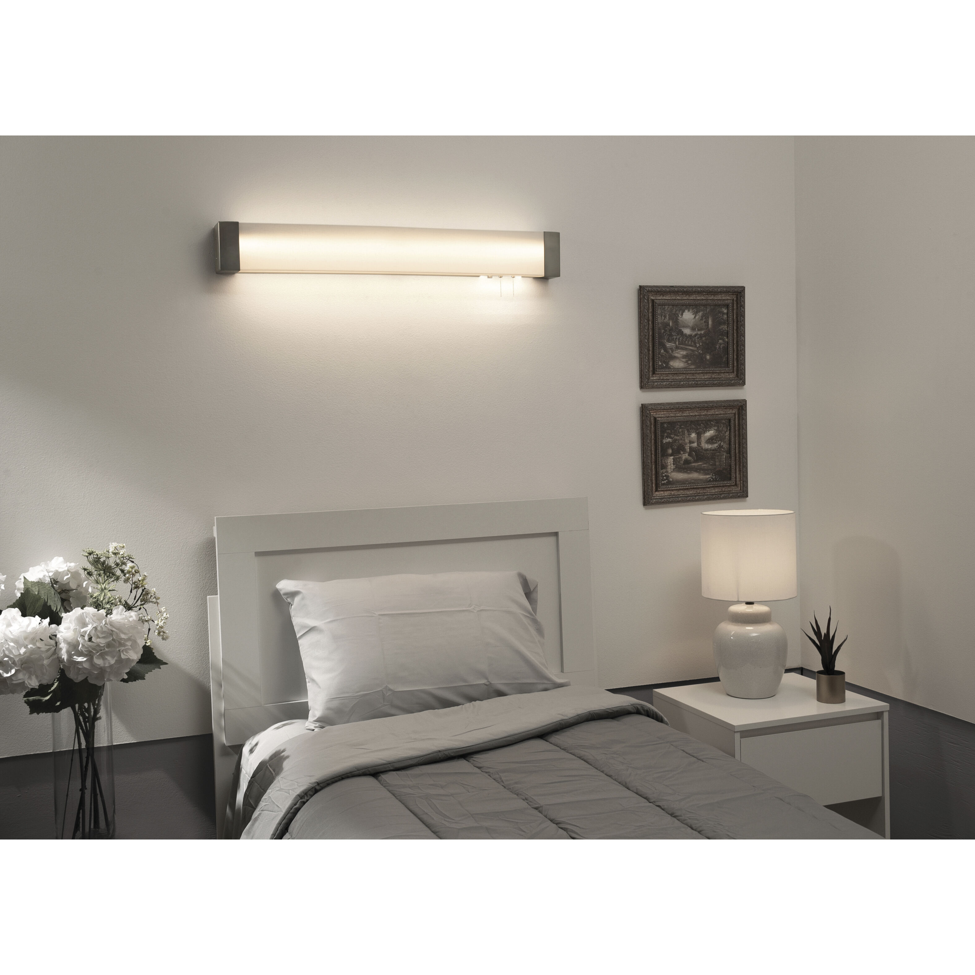 Algiers LED Satin Nickel Wall Light