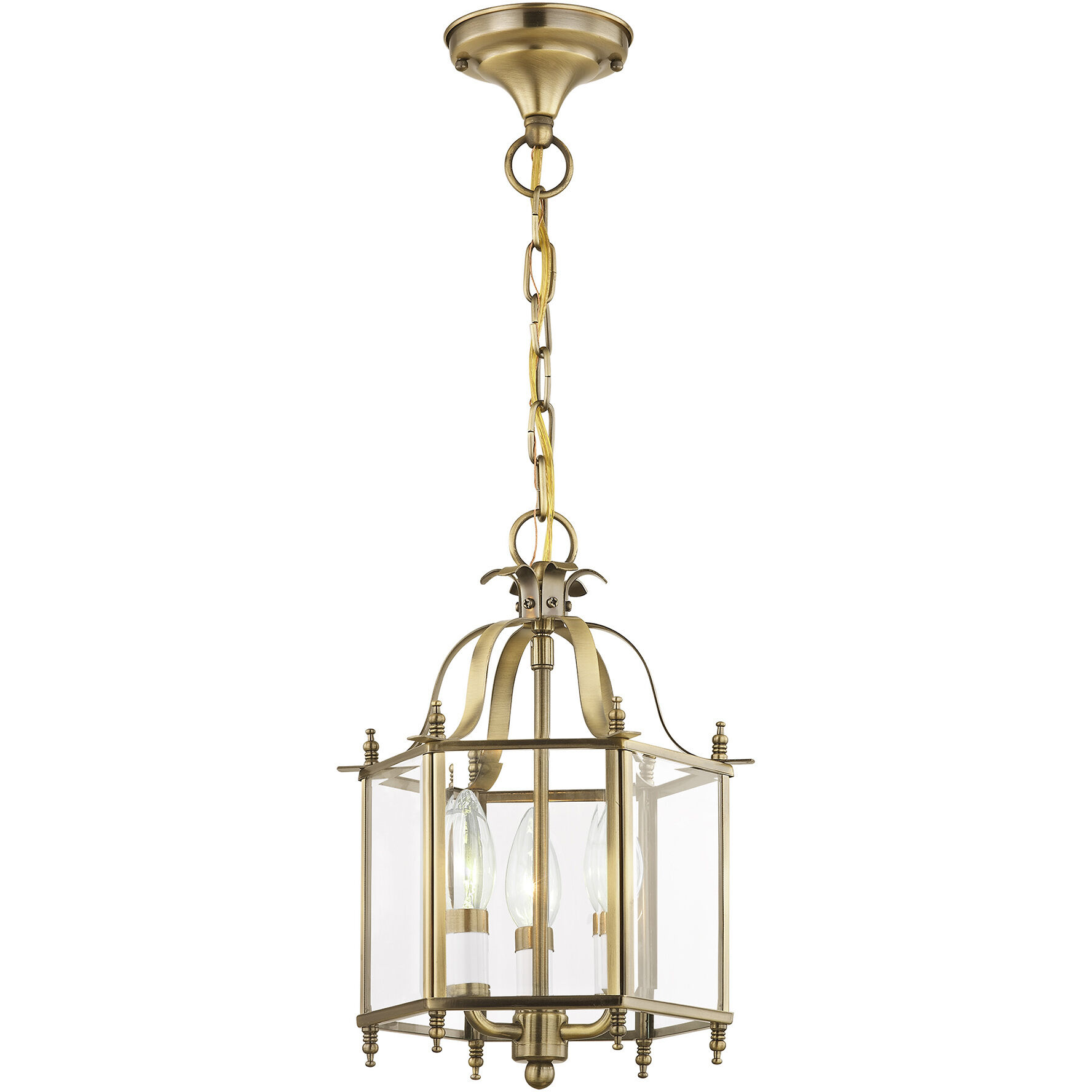 Livingston 3 Light 10 inch Antique Brass Convertible Mini Pendant/Ceiling Mount Ceiling Light