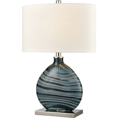 Portview 22 inch 60 watt Teal with Polished Nickel Table Lamp Portable Light
