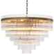 East 16 Light 31.89 inch Antique Brass and Clear Glass Chandelier Ceiling Light