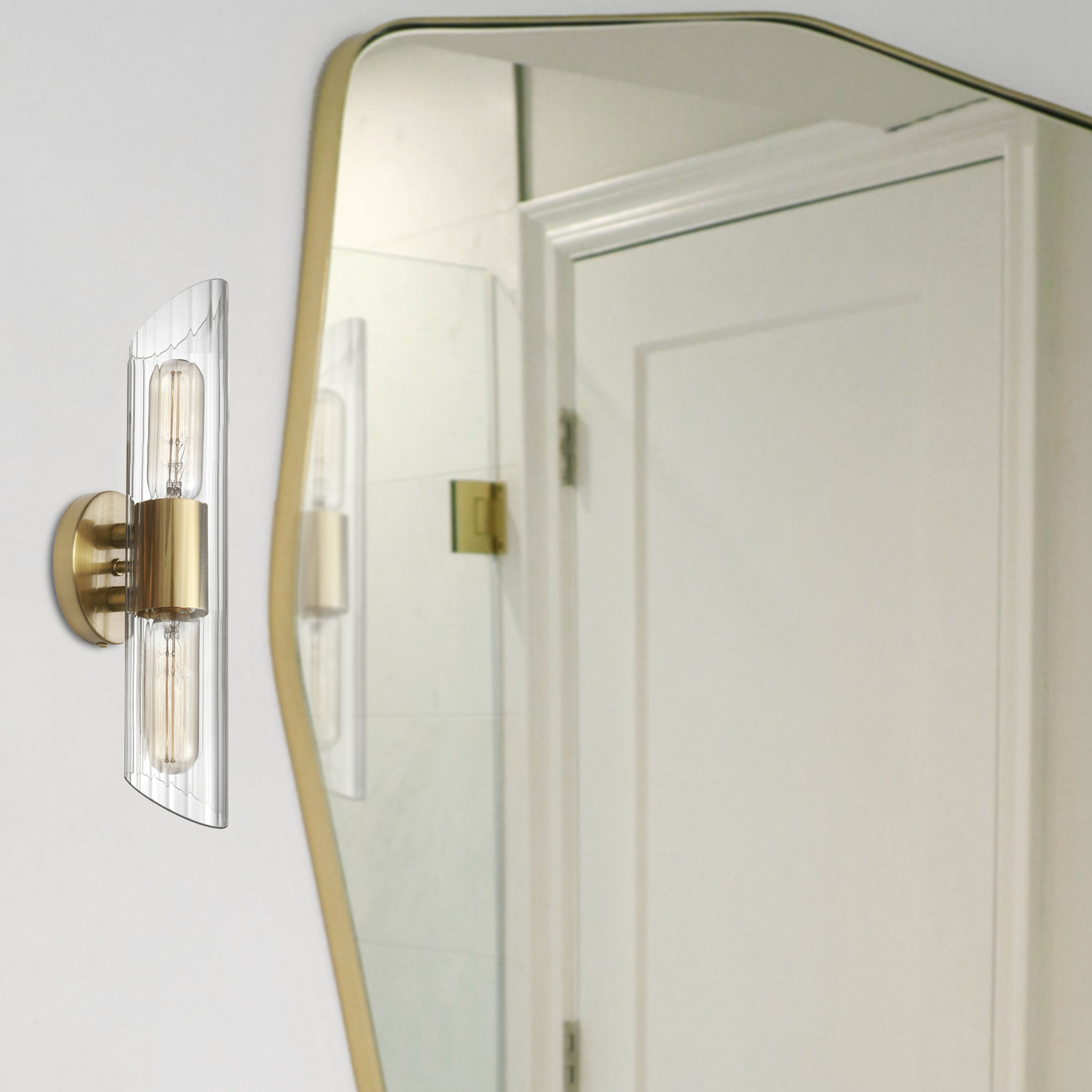 Samantha 2 Light 16 inch Aged Brass Vanity Light Wall Light