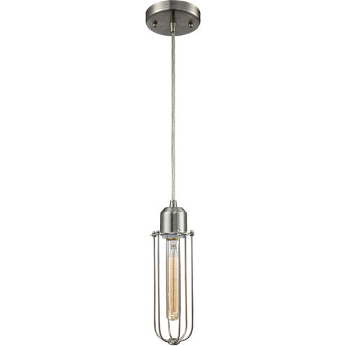 Austere Muselet LED 5 inch Brushed Satin Nickel Mini Pendant Ceiling Light, Austere