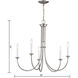 Meadowview 5 Light 28 inch Brushed Nickel Chandelier Ceiling Light
